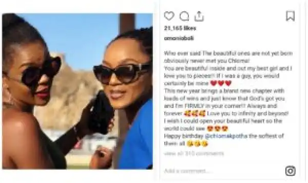 If you were a guy, you will surely be mine – Oboli showers love on Chioma at 39