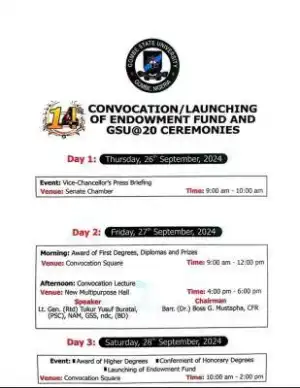 GOMSU announces 14th convocation ceremony