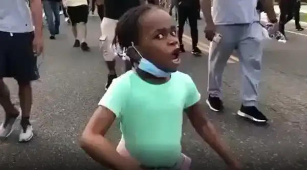 STRONG ENERGY!! Little Black Girl Joins Angry Protesters As They Rally For Justice (VIDEO)