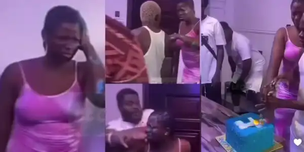 Drama as Nigerian Man Slaps Girlfriend Over Cake-cutting at Party