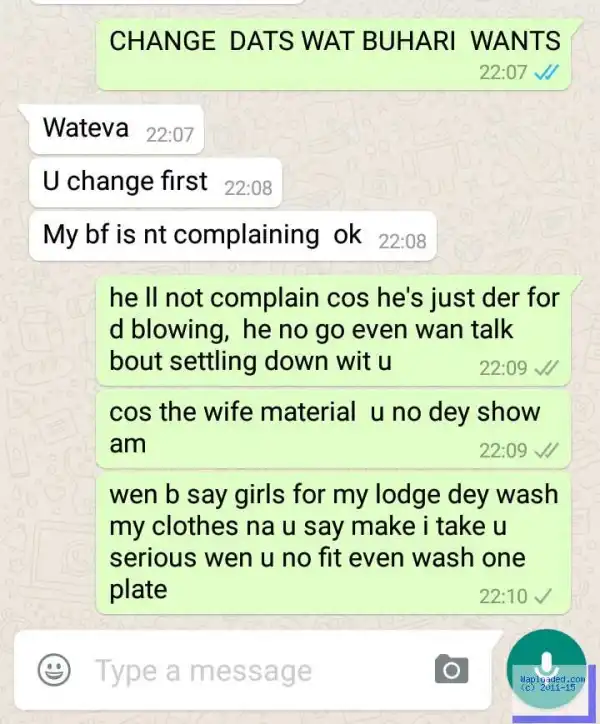 PHOTOS: Two Ex Lovers fighting on Whatsapp over Blowing